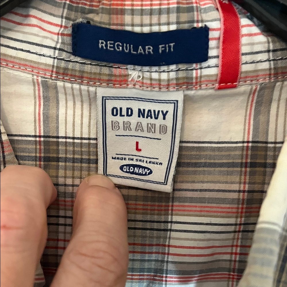 Old Navy Men's Multicolor Plaid Button-Down Shirt Large - Picture 2 of 7